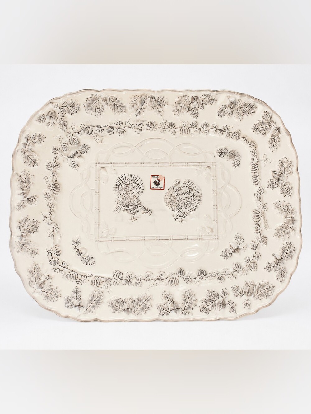 Bordallo Pinheiro Majolica Turkey Harvest Platter 22” Portugal Thanksgiving